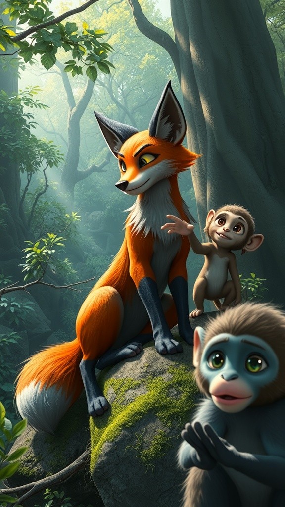 लोमरी और बंदरी की मीठी बेरियाँ