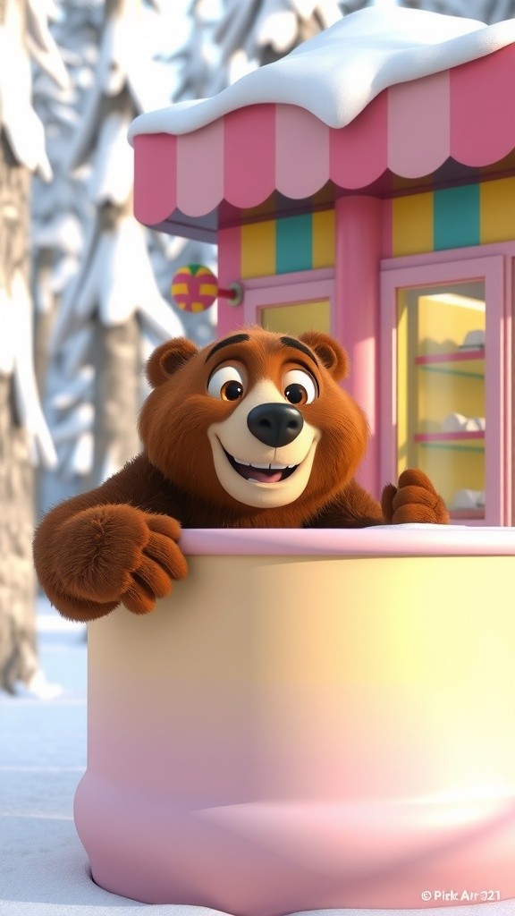 Es Krim Musim Dingin: Kios Beruang yang Unik!