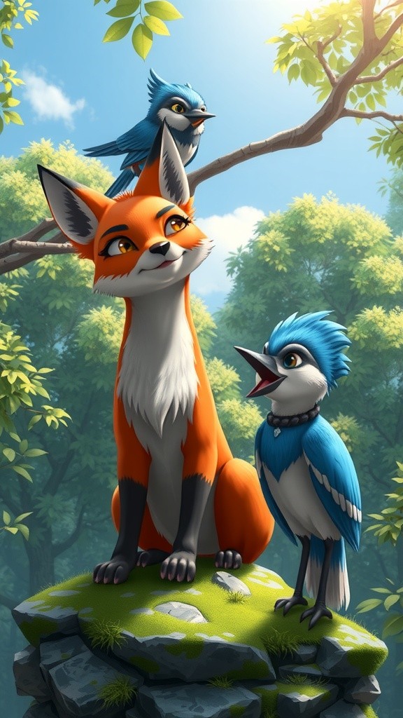 चतुर लोमड़ी और चालाक कौवा