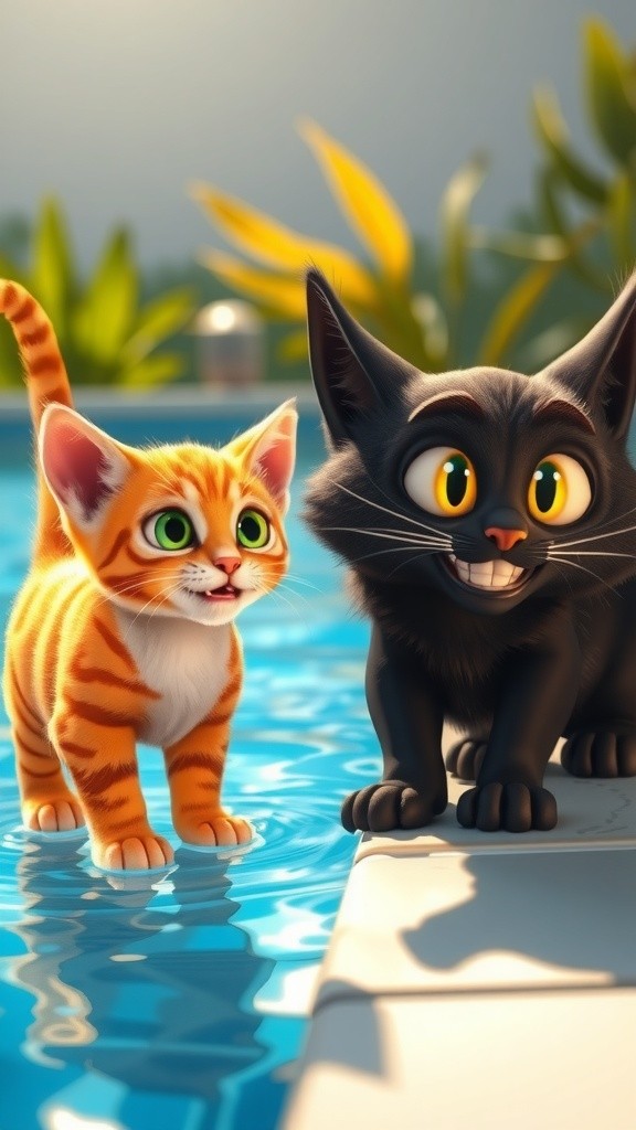 Kucing dan Lomba Renang: Kemenangan Nero