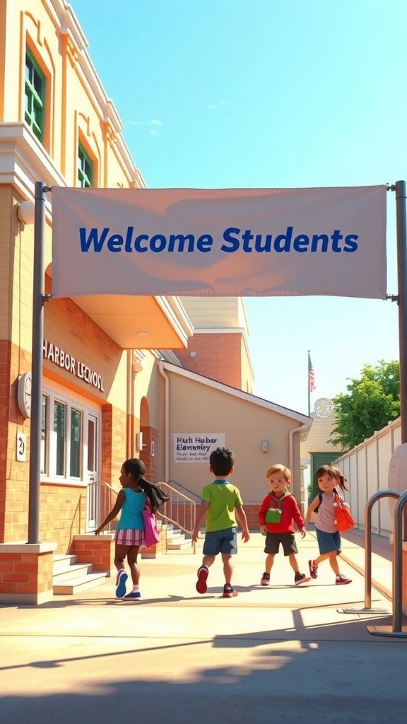 Liberty's Bright First Day at Harbor Elementary!