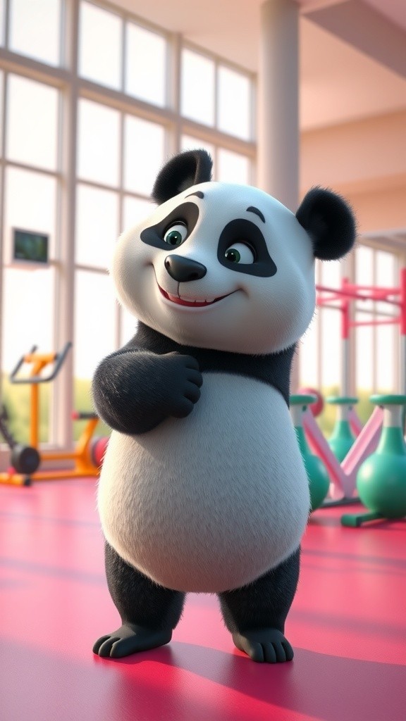 Panda's Hilarious Gym Adventures: From Dumbbell Snacks to Treadmill Naps!