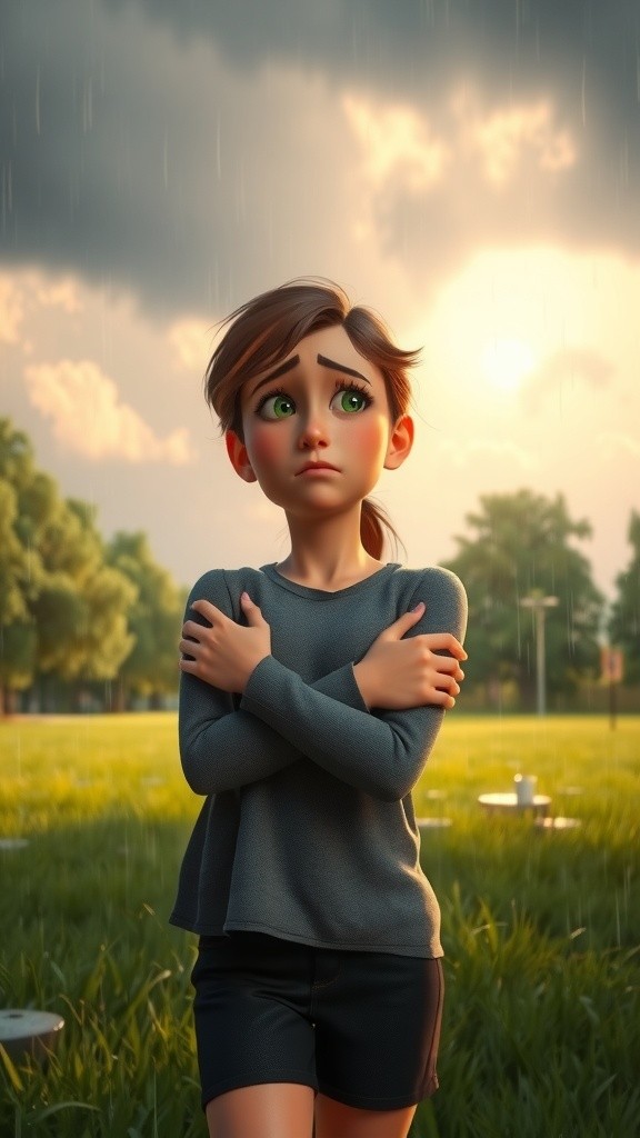 Kids Play and Sing in Rain