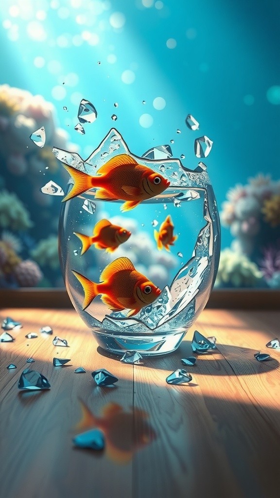 Sahabat Terpisah Kaca Akuarium