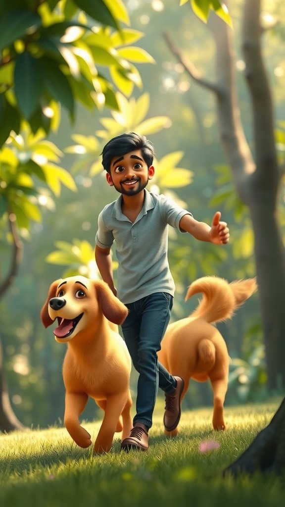 Steve and His Dog's Adventure in the Enchanted Forest