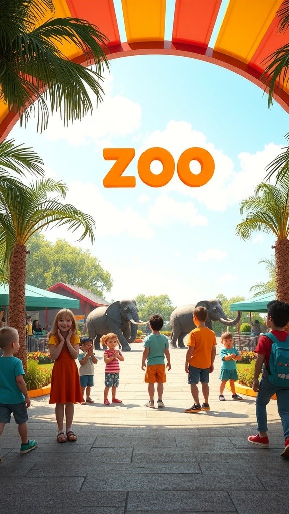 Baby Playing with Elephant in Zoo