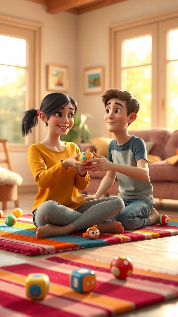 A Joyful Dance of Kids and Colorful Birds