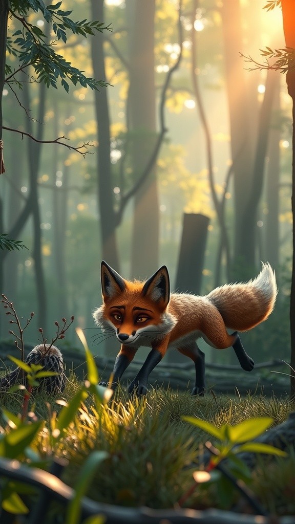 चालाक लोमड़ी और छोटी चिड़िया की मदद