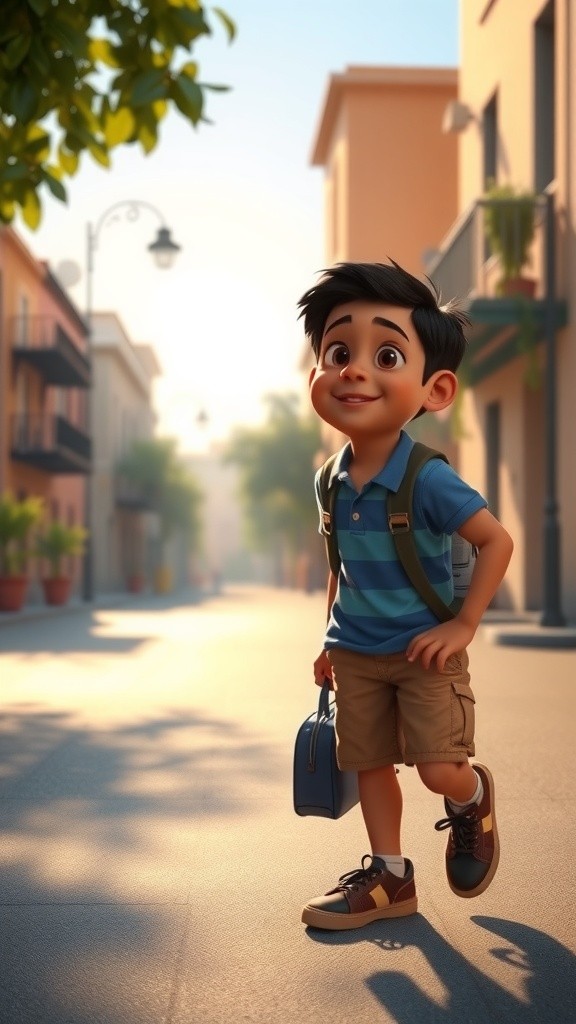 A Sunny Morning Stroll: Saad's Journey to School