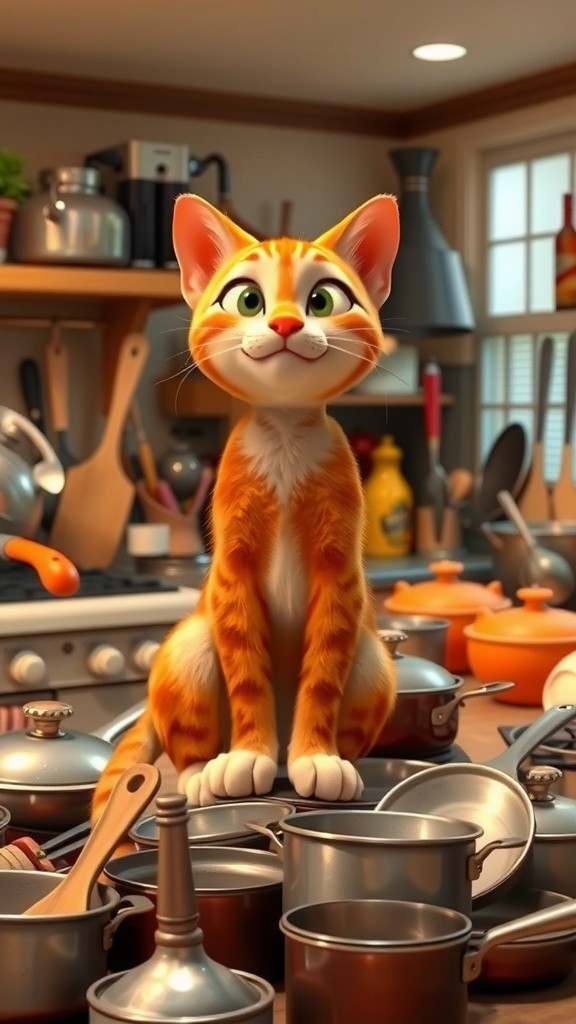 Kucing Memasak Nasi Goreng