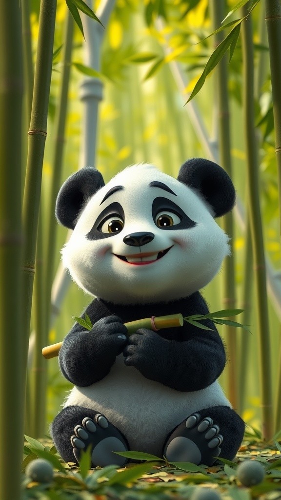 Panda Rolling Down a Hill