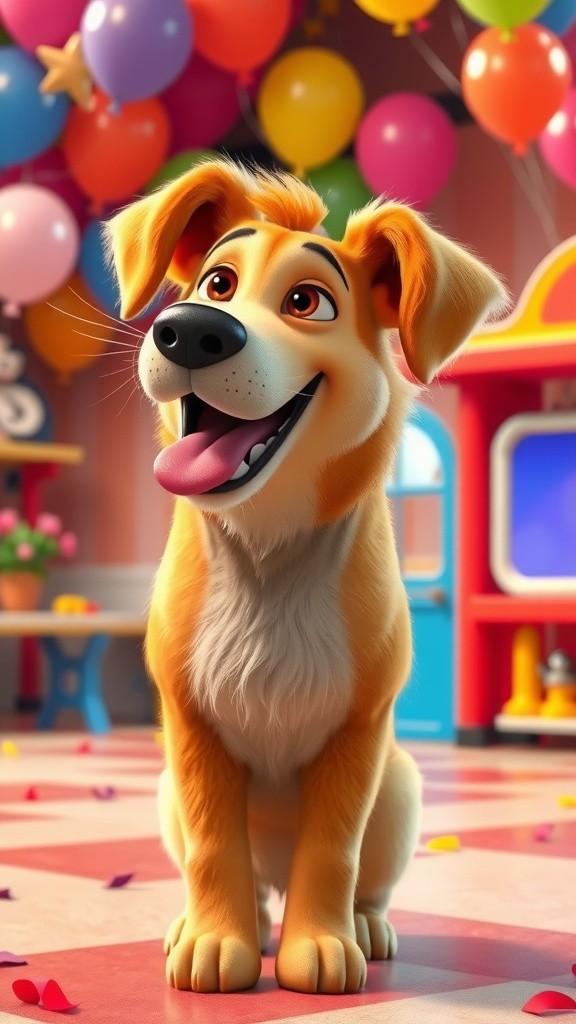 Dancing Cartoon Dogs Party