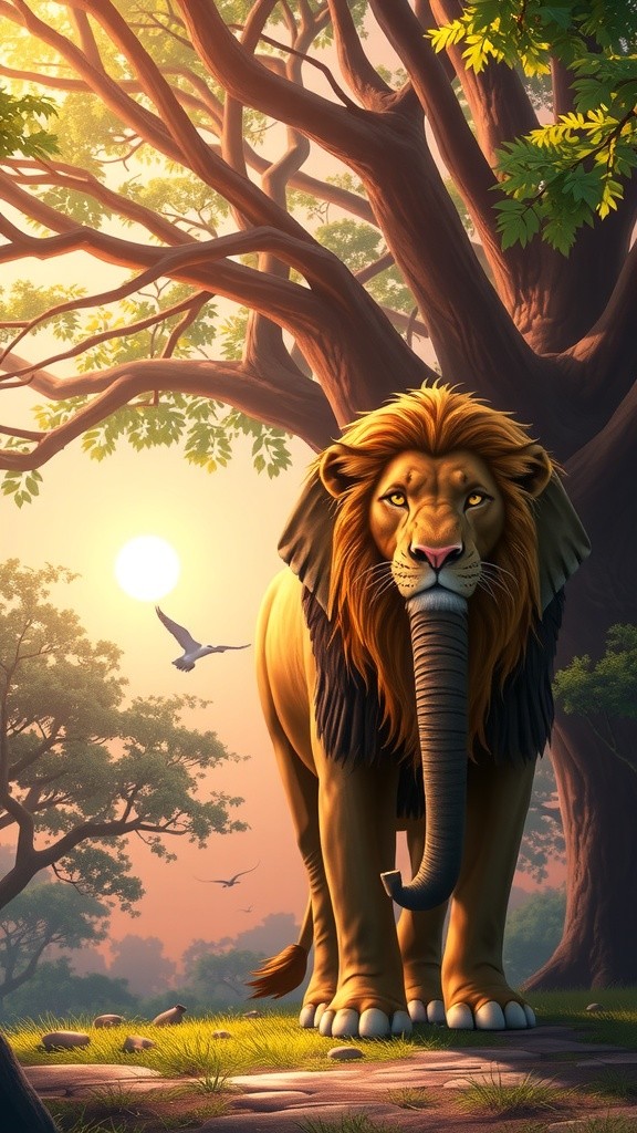 शेर और हाथी: गर्व और विनम्रता की कहानी