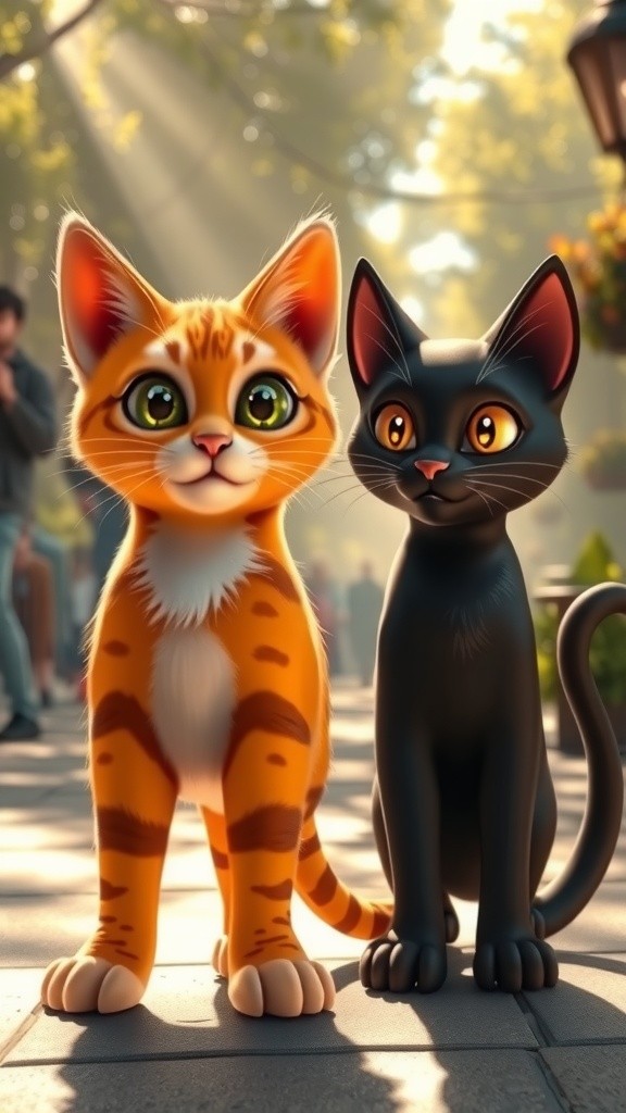 Two Officer Cats Rescue Lonely Kitten