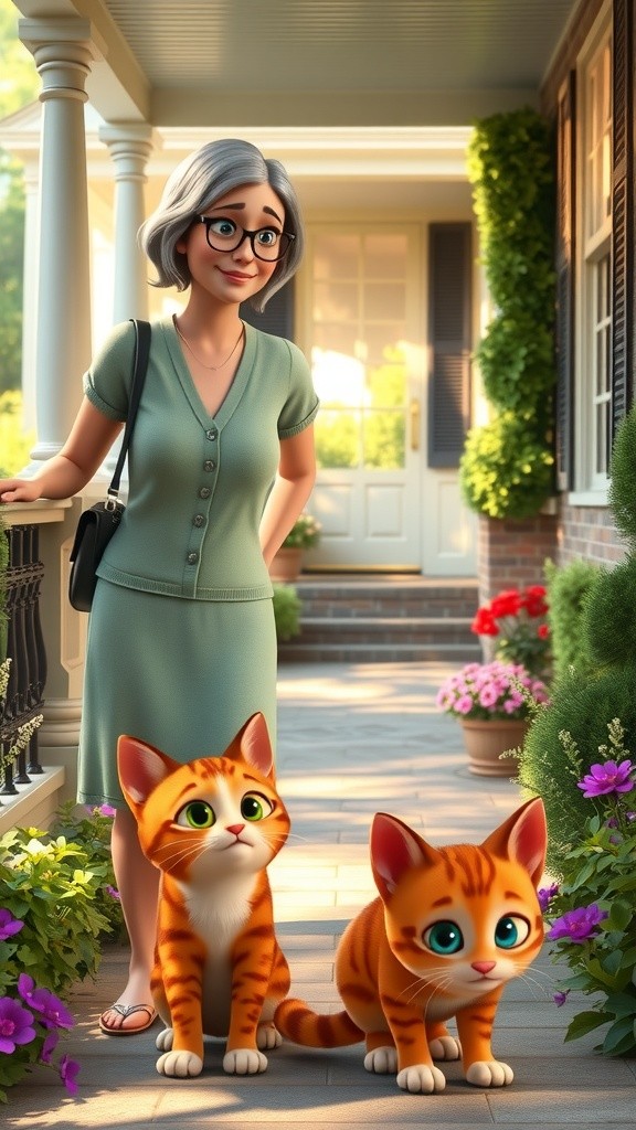 A New Friendship: The Stray Cat and the Old Lady