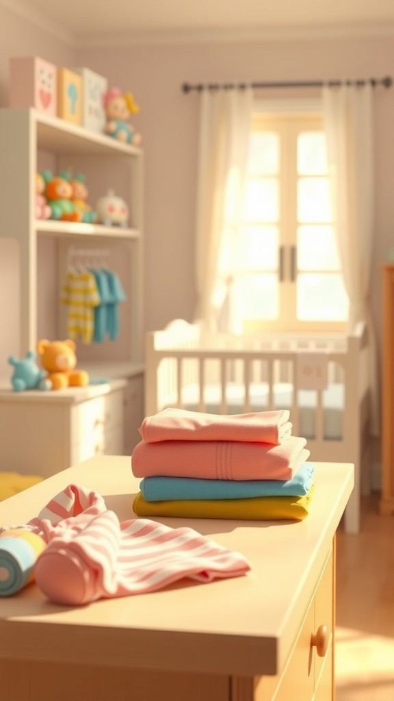 Préparation de la garde-robe pour l'arrivée de bébé