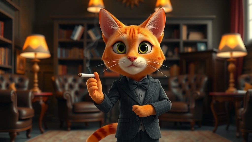 Dapper Cat: A Whimsical Twist on Feline Elegance and Family Care