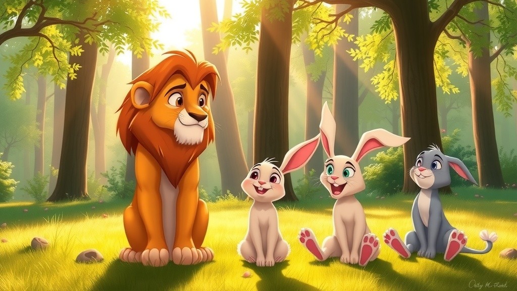 शेर और चालाक खरगोश की कहानी