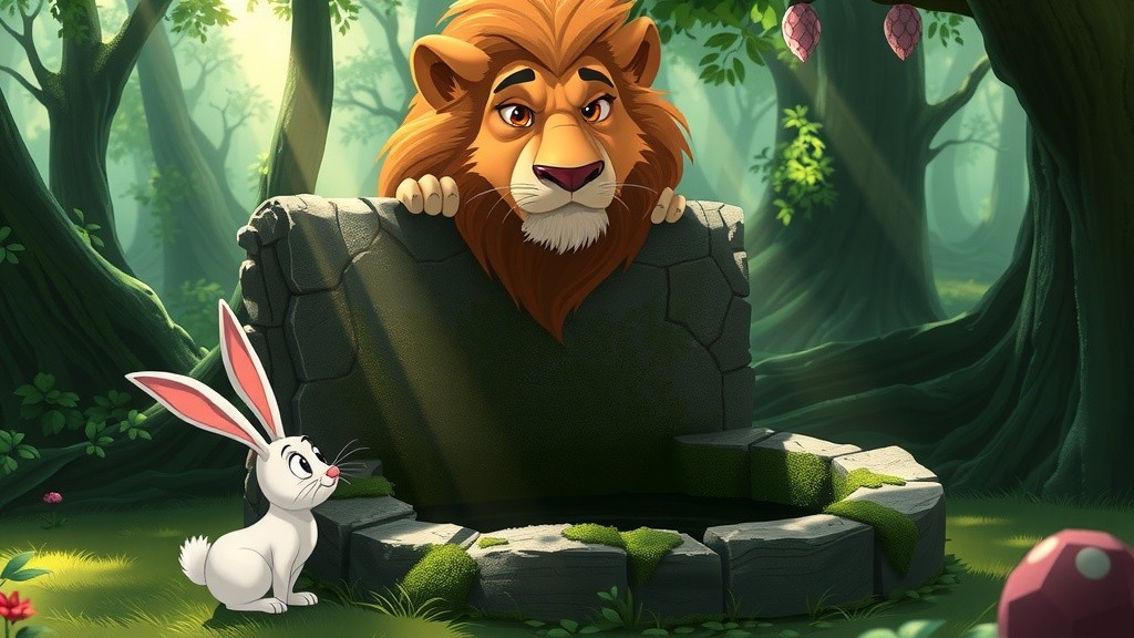 खरगोश की चतुराई और शेर की मूर्खता