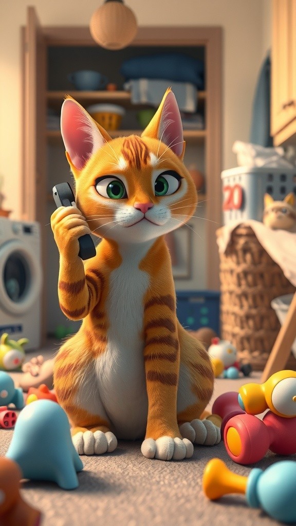 Mother Cat's Panic: Kitten Found in Washing Machine!