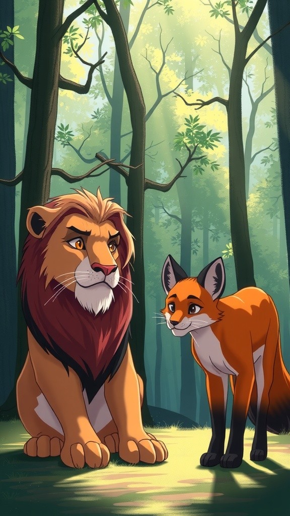 लोमड़ी और शेर की चालाकी