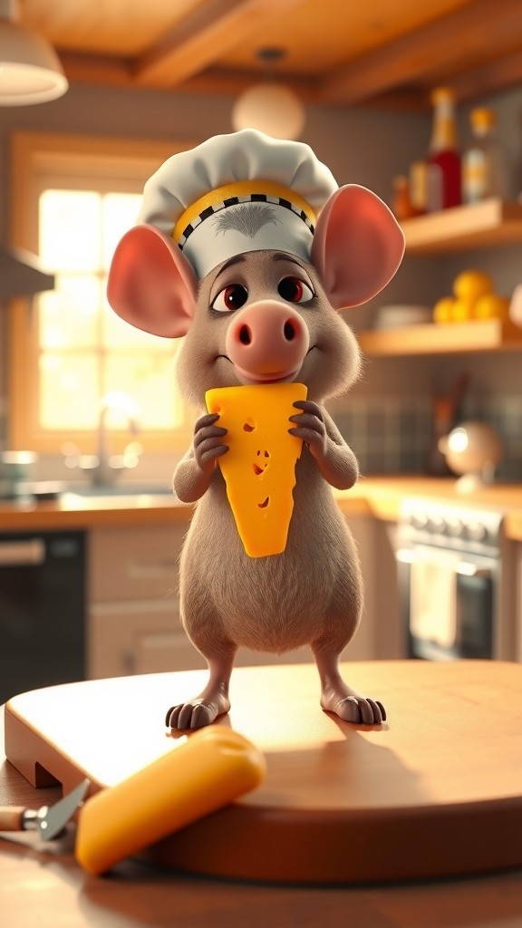 A Mouse's Quest for Gourmet Cheese!