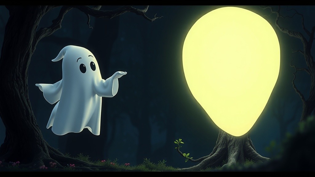 गूगू भूत और चमकता पेड़: एक डरावनी दोस्ती