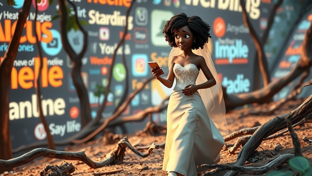 Bride Hilariously Complains While Trekking to Lagos Wedding