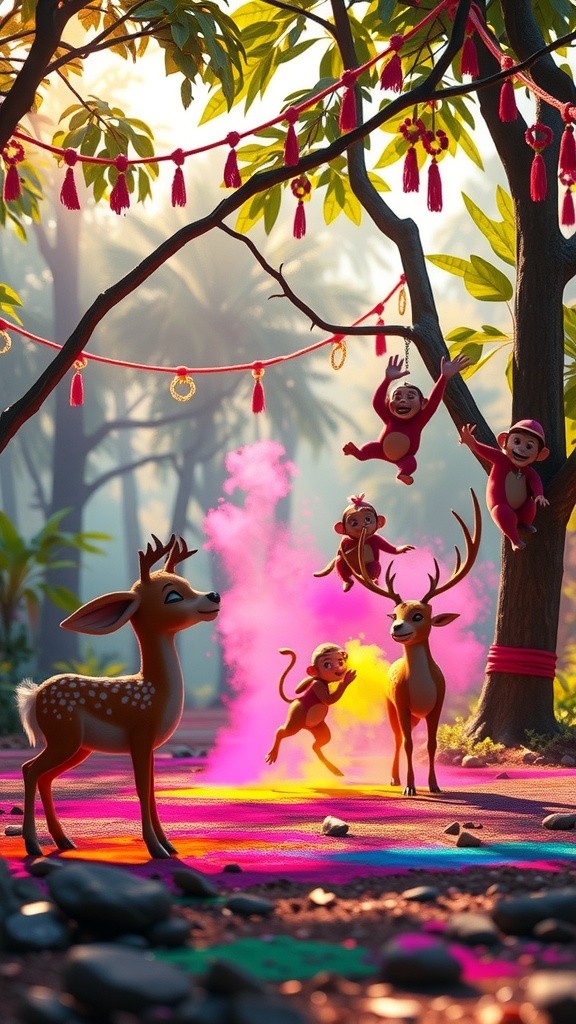 जंगल में होली की मस्ती