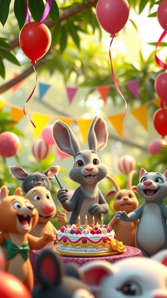 खरगोश का बर्थ डे मनाना
