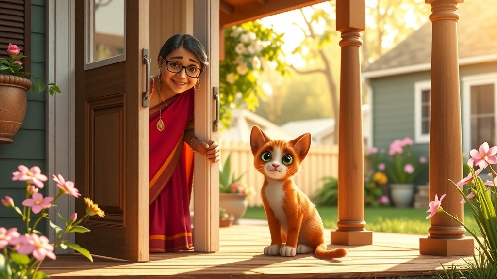 The Old Lady and the Stray Cat Family