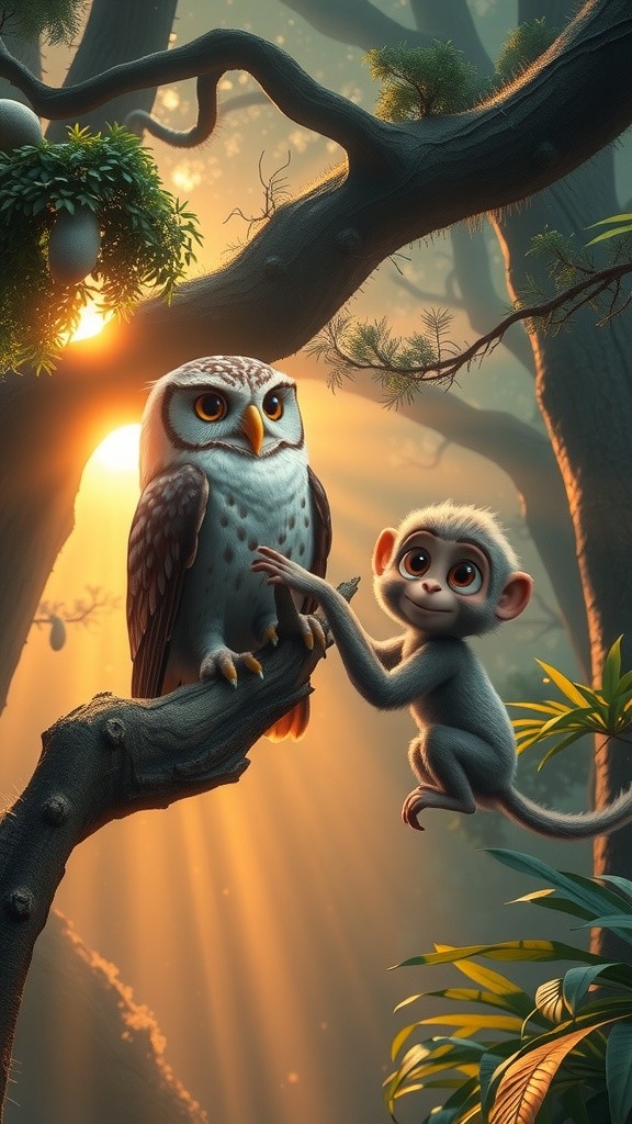 बुद्धिमान उल्लू और चालाक बंदर की कहानी