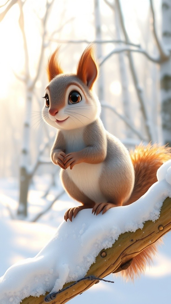 Winter Skate with Squirrel