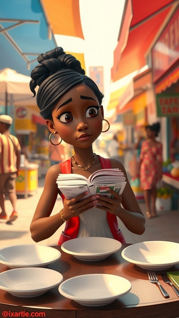 A Struggling Market Woman Feedings Her Four Children