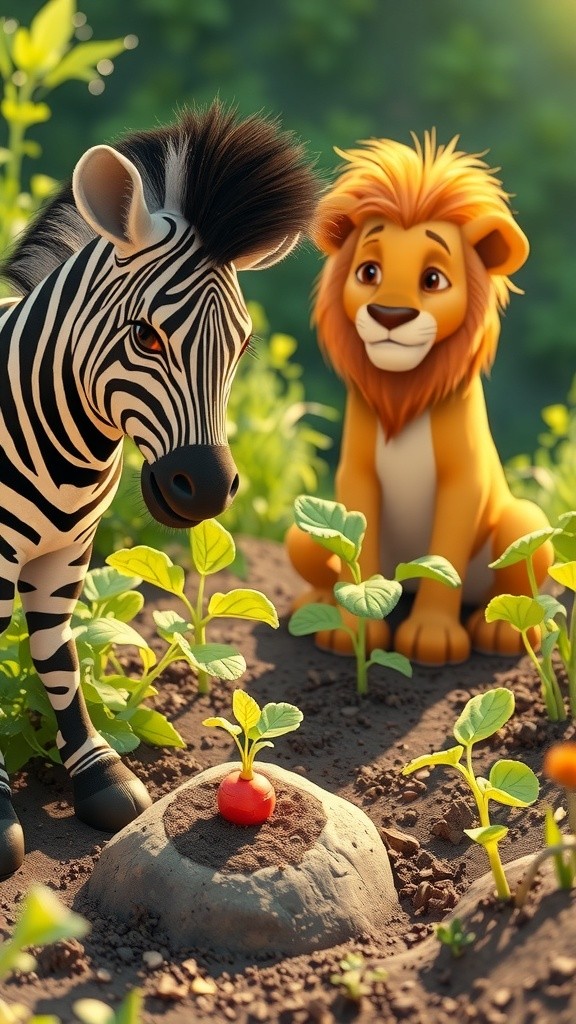 जेब्रा और शेर: मेहनत का फल!