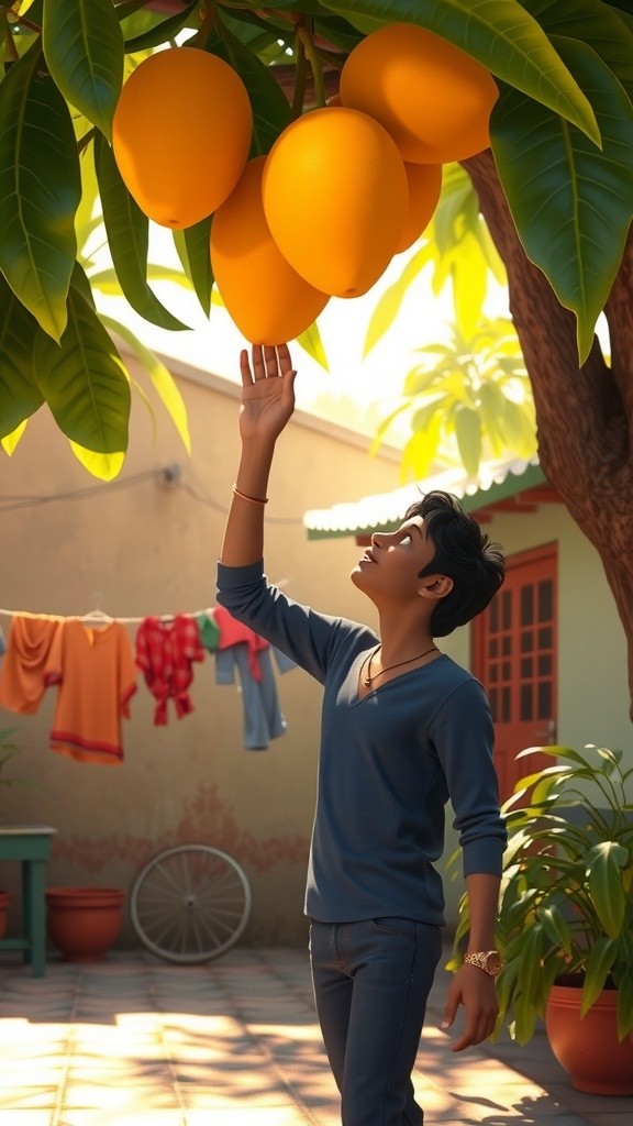 चीकू और मिठू का आम का साहसिक खेल