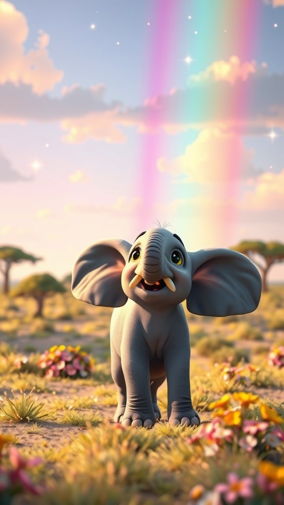 Tumbo the Rainbow Sneezing Elephant