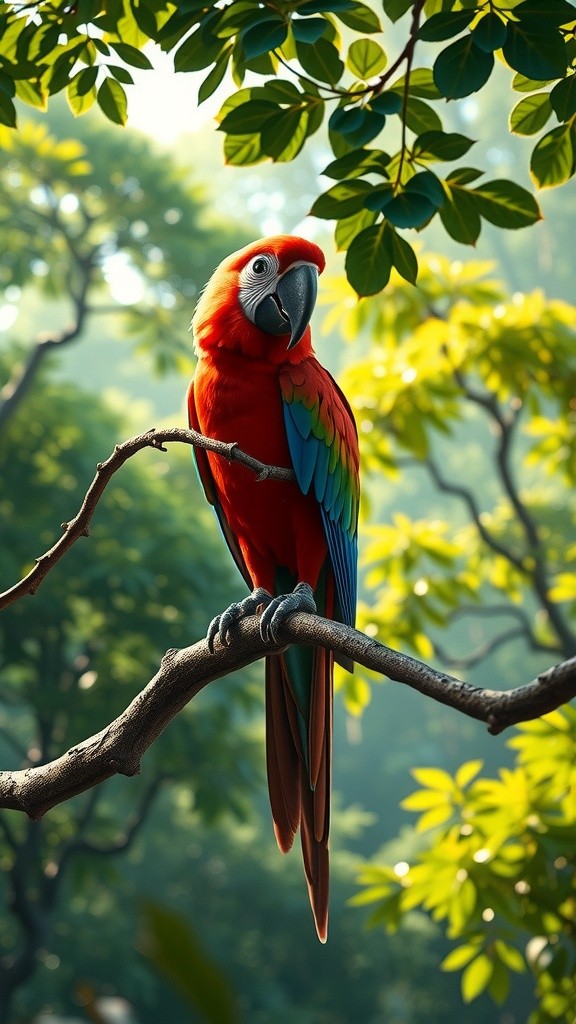 রোদেলা সকালে মা ও বাচ্চা টিয়া পাখির আনন্দ