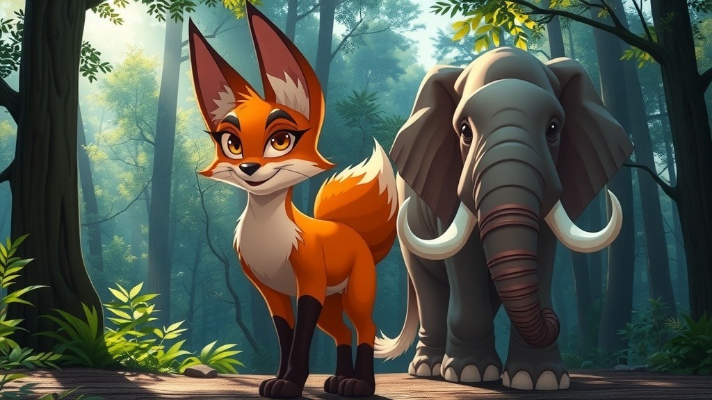The Elephant and the Fox: A Sweet Adventure
