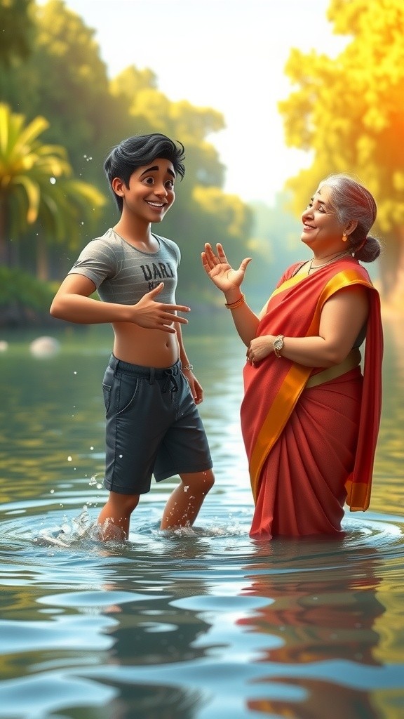 Bacche Nahate Hue Batchit Kar Rahe