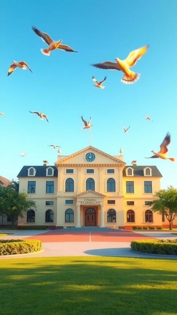 Suasana Sekolah Pagi yang Ceria