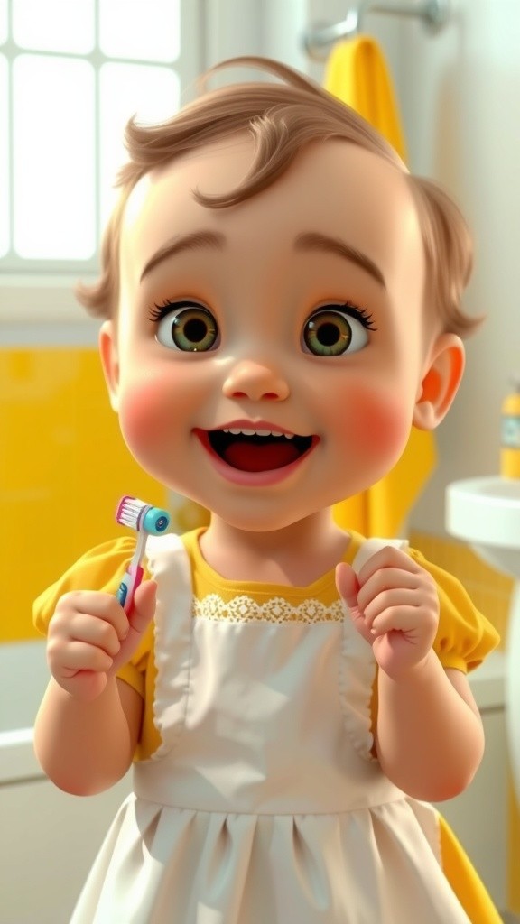 Little Girl Cartonon: How to Brush Your Teeth!