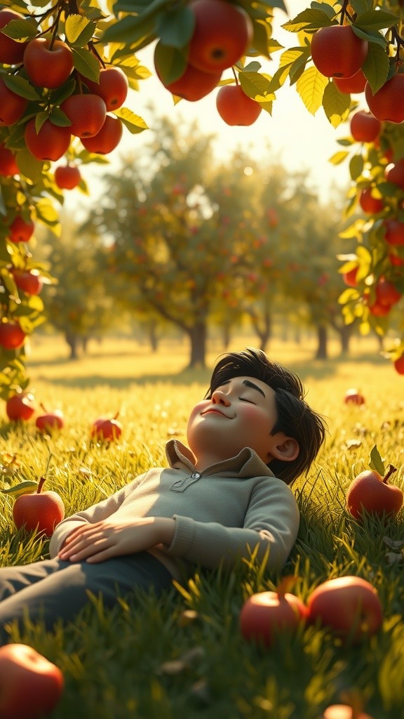 Newton Discovers Gravity Under the Apple Tree