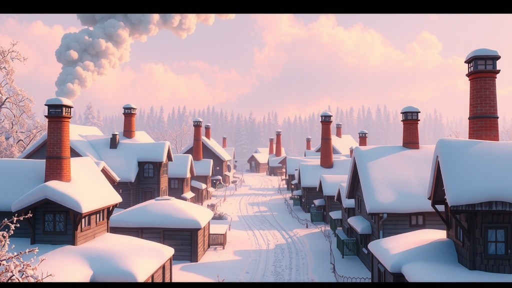 گاؤں کی جنوری کی خوبصورتی