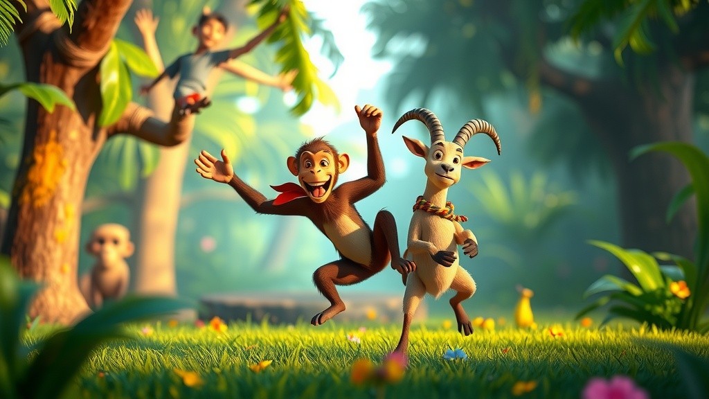 بندر اور بکری کا ڈانس مقابلہ