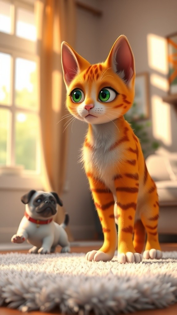 Mother Cat Harasses Kitten