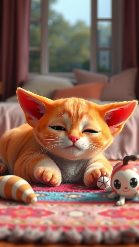 Kucing Nini dan Guling Ikan yang Terjatuh