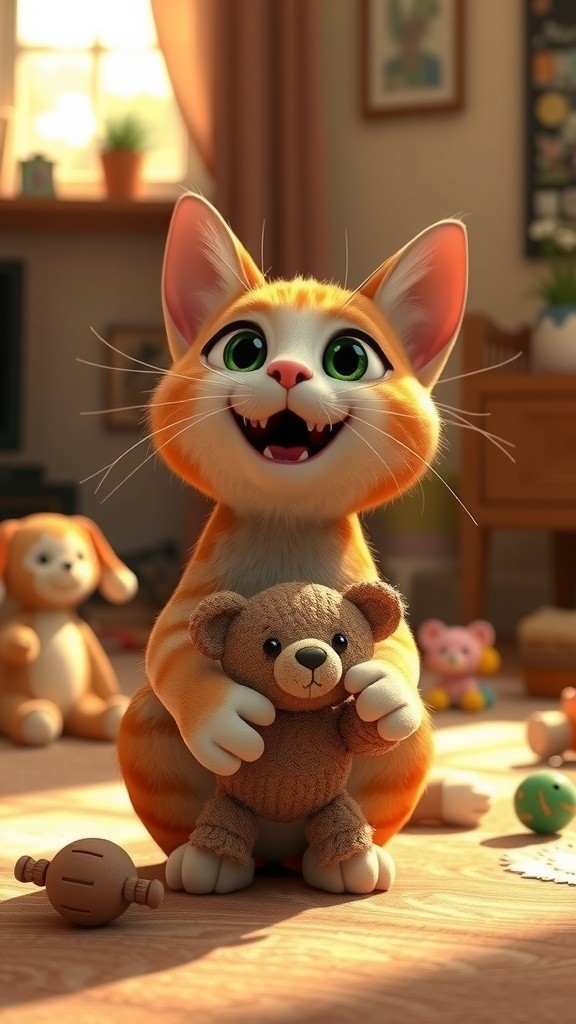 Kucing Bubu dan Boneka Beruang Kesayangannya