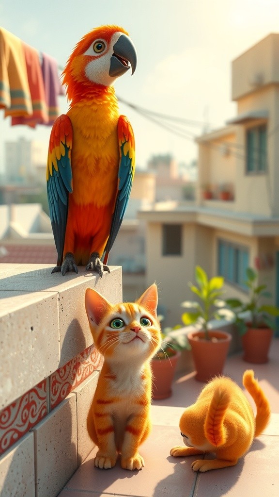 तोता और बिल्ली की दोस्ती