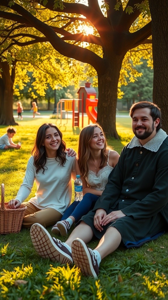 Children Playing with Cats in the Park